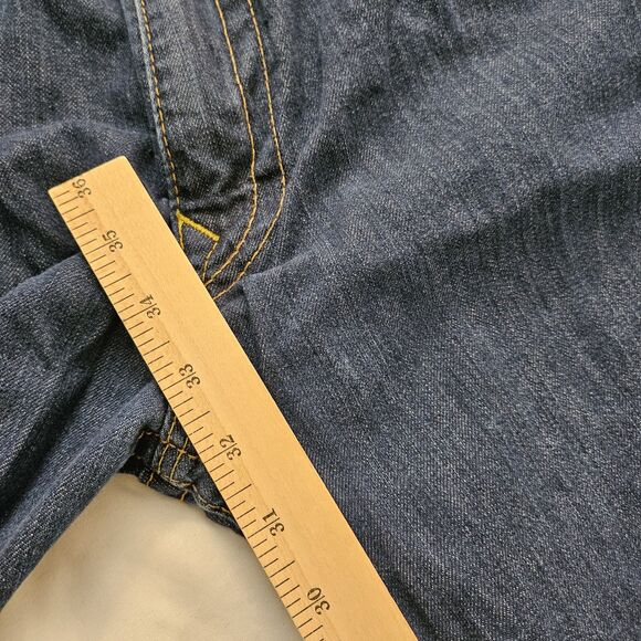 True Religion Billy Jeans Mens 42 Blue Relaxed Bootcut Cotton Y2K Made In USA - Picture 10 of 11